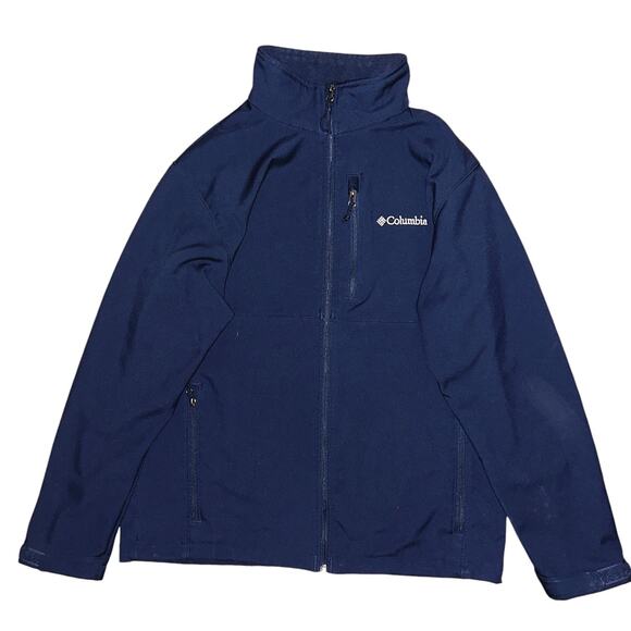 Columbia Ascender Softshell Navy Jacket Men's Large - Picture 1 of 7